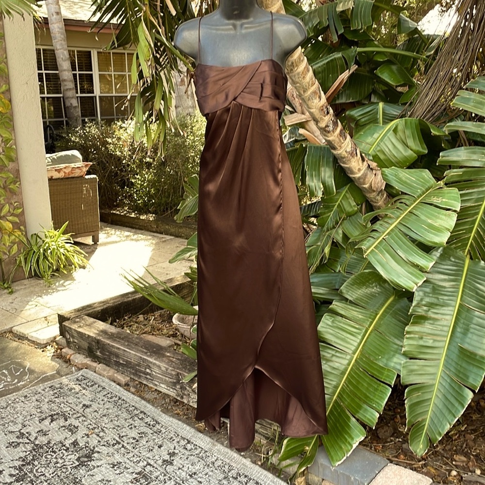Alfred Angelo asymmetric satin slip dress